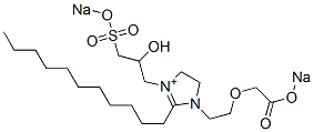 1-[2-[(Sodiooxycarbonyl)methoxy]ethyl]-4,5-dihydro-3-[2-hydroxy-3-(sodiosulfo)propyl]-2-undecyl-1H-imidazol-3-ium 结构式