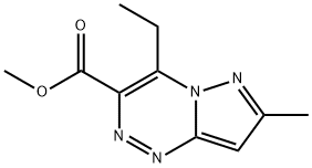 Pyrazolo[5,1-c][1,2,4]triazine-3-carboxylic acid, 4-ethyl-7-methyl-, methyl ester (9CI) 结构式