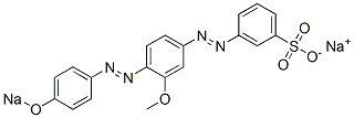 3-[[4-[[4-(Sodiooxy)phenyl]azo]-3-methoxyphenyl]azo]benzenesulfonic acid sodium salt|