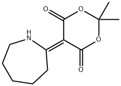 2,2-ジメチル-5-(2-ヘキサヒドロアゼピニリデン)-1,3-ジオキサン-4,6-ジオン 化学構造式
