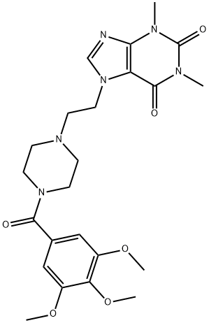 1H-Purine-2,6-dione, 3,7-dihydro-1,3-dimethyl-7-(2-(4-(3,4,5-trimethox ybenzoyl)-1-piperazinyl)ethyl)-|