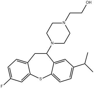 4-[3-fluoro-10,11-dihydro-8-isopropyldibenzo[b,f]thiepin-10-yl]piperazine-1-ethanol Struktur