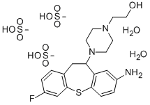 1-Piperazineethanol, 4-(8-amino-10,11-dihydro-3-fluorodibenzo(b,f)thie pin-10-yl)-, trimethanesulfonate, dihydrate 化学構造式