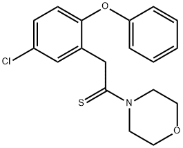 2-(5-chloro-2-phenoxyphenyl)-1-Morpholinoethanethione 化学構造式