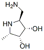 3,4-Pyrrolidinediol, 2-(aminomethyl)-5-methyl-, (2S,3S,4R,5S)- (9CI) Struktur