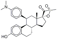 (11β)-17-(Acetyloxy)-11-[4-(diMethylaMino)phenyl]-3-hydroxy-19-norpregna-1,3,5(10)-trien-20-one 化学構造式