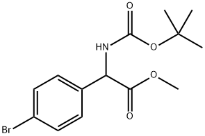 (4-溴苯基)-叔丁氧羰基氨基乙酸甲酯, 709665-73-6, 结构式