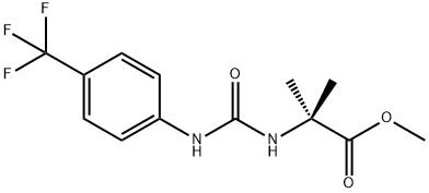 methyl 2-methyl-2-[[4-(trifluoromethyl)phenyl]carbamoylamino]propanoat e Struktur