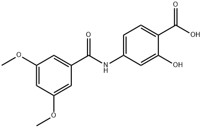 4-[(3,5-二甲氨苄基)氨基]-2-羟基-苯甲酸 结构式
