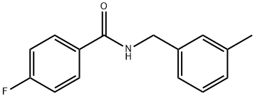 4-フルオロ-N-(3-メチルベンジル)ベンズアミド 化学構造式