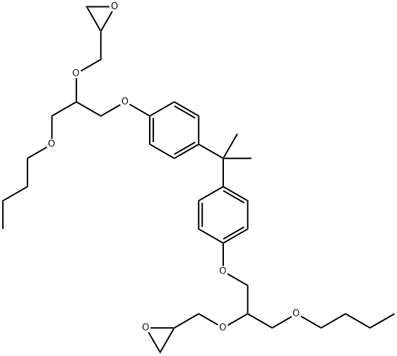 2,2'-[(1-methylethylidene)bis[4,1-phenyleneoxy[1-(butoxymethyl)ethylene]oxymethylene]]bisoxirane 结构式