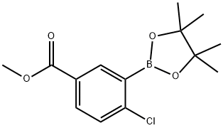 METHYL 4-CHLORO-3-(4,4,5,5-TETRAMETHYL-1,3,2-DIOXABOROLAN-2-YL)BENZOATE 结构式