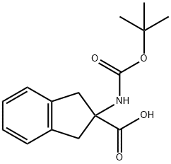 N-叔丁氧羰基-2-氨基茚满-2-羧酸,71066-00-7,结构式