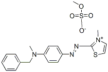 2-[4-(メチルベンジルアミノ)フェニルアゾ]-3-メチルチアゾール-3-イウム・メタンスルホナート 化学構造式