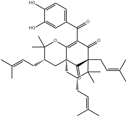 71117-97-0 (3S,4aS,6R,8R)-2,2,7,7-Tetramethyl-3,6,8-tris(3-methyl-2-butenyl)-10-(3,4-dihydroxybenzoyl)-3,4,6,7-tetrahydro-5H-4a,8-methano-2H-cycloocta[b]pyran-9,11(8H)-dione
