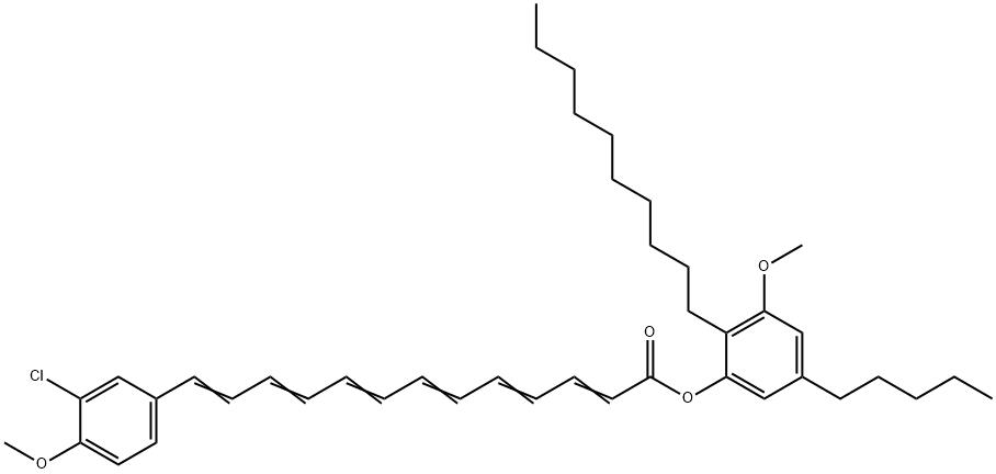 13-(3-Chloro-4-methoxyphenyl)-2,4,6,8,10,12-tridecahexaenoic acid 2-decyl-3-methoxy-5-pentylphenyl ester Structure