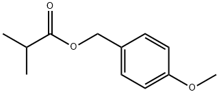2-メチルプロパン酸(4-メトキシフェニル)メチル 化学構造式