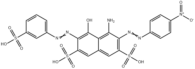 3-(4-Nitrophenylazo)-4-amino-5-hydroxy-6-(3-sulfophenylazo)-2,7-naphthalenedisulfonic acid Structure