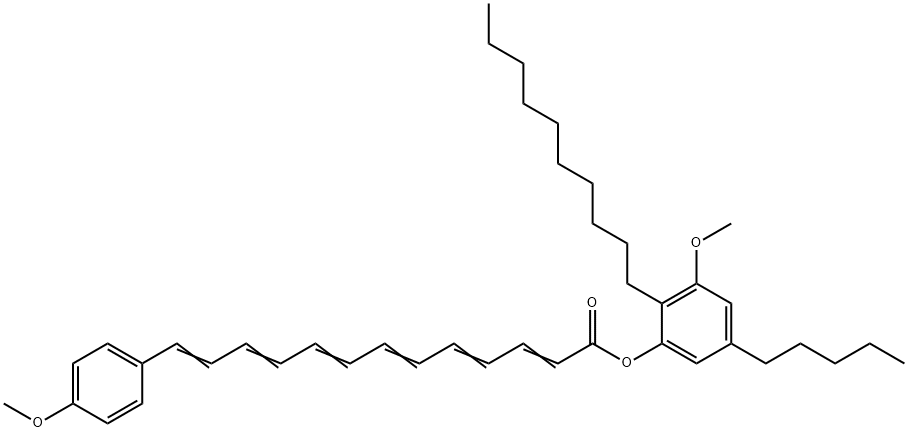 13-(4-Methoxyphenyl)-2,4,6,8,10,12-tridecahexaenoic acid 2-decyl-3-methoxy-5-pentylphenyl ester,71176-02-8,结构式