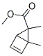 Bicyclo[2.1.0]pent-2-ene-5-carboxylic acid, 1,5-dimethyl-, methyl ester, 结构式