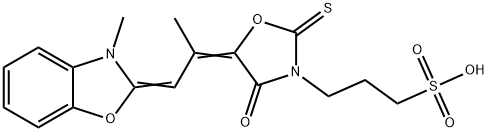 5-[1-Methyl-2-(3-methyl-3H-benzoxazol-2-ylidene)ethylidene]-4-oxo-2-thioxo-3-oxazolidine-1-propanesulfonic acid|