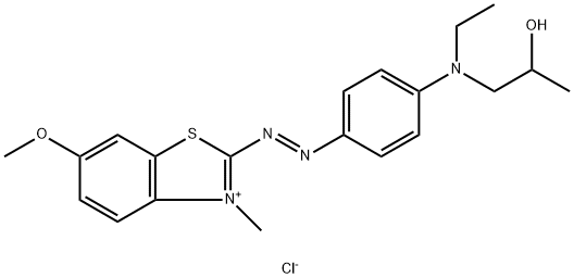 2-[[4-[ethyl(2-hydroxypropyl)amino]phenyl]azo]-6-methoxy-3-methylbenzothiazolium chloride Struktur