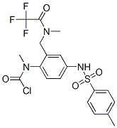Methyl[4-[[(4-methylphenyl)sulfonyl]amino]-2-[[methyl(trifluoroacetyl)amino]methyl]phenyl]carbamic acid chloride Struktur