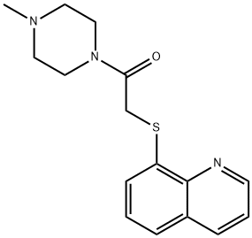 1-(4-甲基-1-哌嗪基)-2-(-8-硫基喹啉基) 乙酮, 712307-27-2, 结构式