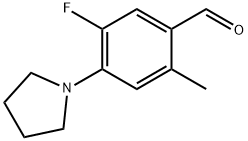 5-氟-2-甲基-4-(1-吡咯烷基)苯甲醛, 712317-60-7, 结构式