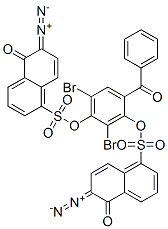 ビス(6-ジアゾ-5,6-ジヒドロ-5-オキソ-1-ナフタレンスルホン酸)4-ベンゾイル-2,6-ジブロモ-1,3-フェニレン 化学構造式
