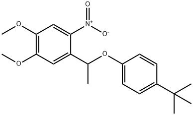4-[1-[4-(tert-butyl)phenoxy]ethyl]-5-nitroveratrole Struktur