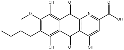 7-Butyl-5,10-dihydro-4,6,9-trihydroxy-8-methoxy-5,10-dioxobenzo[g]quinoline-2-carboxylic acid Structure