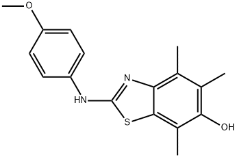 6-Benzothiazolol,  2-[(4-methoxyphenyl)amino]-4,5,7-trimethyl- 化学構造式