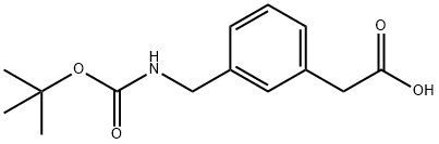 N-叔丁氧羰基-(3-氨基甲基苯基)乙酸,71420-95-6,结构式