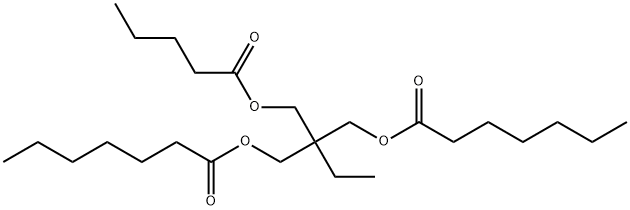 ビス(ヘプタン酸)2-エチル-2-[[(1-オキソペンチル)オキシ]メチル]-1,3-プロパンジイル 化学構造式