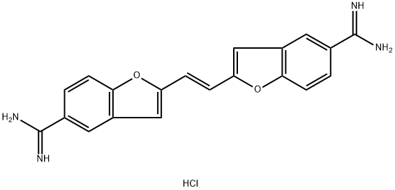TRUE BLUE CHLORIDE;2;2′-(1;2-ETHENEDIYL)BIS-DIHYDROCHLORIDE DIHYDROCHLORIDE;5-BENZOFURANCARBOXIMIDAMIDE 结构式