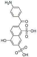 4-aminobenzoyl-5-hydroxynaphthalene-1,7-disulphonic acid  Structure