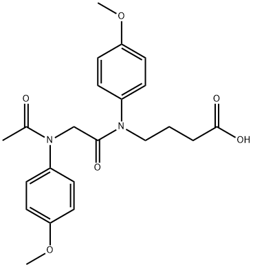 N-(N-Acetyl-2-(p-anisidino)acetyl)-4-(p-anisidino)butyric acid 化学構造式