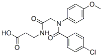 3-[[2-[(4-chlorobenzoyl)-(4-methoxyphenyl)amino]acetyl]amino]propanoic acid 化学構造式