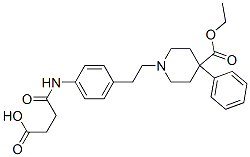 3-[[4-[2-(4-ethoxycarbonyl-4-phenyl-1-piperidyl)ethyl]phenyl]carbamoyl ]propanoic acid 结构式