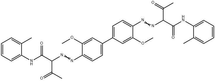 2,2'-[(3,3'-二甲氧基[1,1'-联苯]-4,4'-二基)二(偶氮)]二[N-(2-甲基苯基)-3-氧代丁酰胺] 结构式
