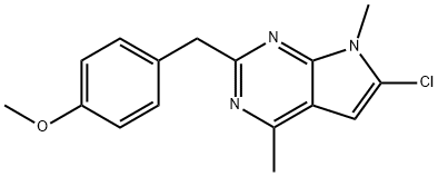 4-[(6-CHLORO-4,7-DIMETHYL-7H-PYRROLO[2,3-D]PYRIMIDIN-2-YL)METHYL]PHENYL METHYL ETHER Structure