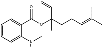 1,5-dimethyl-1-vinyl-4-hexenyl 2-(methylamino)benzoate Struktur
