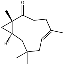 (1β,5E)-3,3,6,10α-テトラメチルビシクロ[8.1.0]ウンデカ-5-エン-9-オン 化学構造式