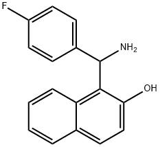 1-[アミノ(4-フルオロフェニル)メチル]-2-ナフトール 化学構造式