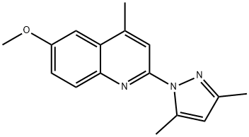 2-(3,5-dimethylpyrazol-1-yl)-6-methoxy-4-methyl-quinoline 化学構造式