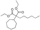 diethyl 2-cycloheptyl-2-hexyl-propanedioate Struktur