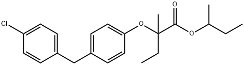 butan-2-yl 2-[4-[(4-chlorophenyl)methyl]phenoxy]-2-methyl-butanoate 化学構造式