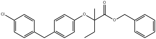 benzyl 2-[4-[(4-chlorophenyl)methyl]phenoxy]-2-methyl-butanoate Structure