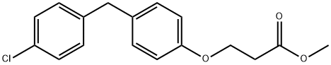 methyl 3-[4-[(4-chlorophenyl)methyl]phenoxy]propanoate 化学構造式
